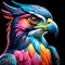 Osprey eagle hawk raptor popart bold color feather
