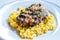 Osso Buco, Veal Shanks that are Braised in Wine with Milanese Saffron Risotto