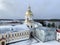 Ostashkov, Tver region, Russia, January, 07, 2020. Monastery of Nilo-Stolobenskaya Nilov deserts in the Tver region in winter. P