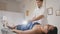Osteopathic doctor perform procedure, stretching the spine, chiropractic, Asian Tibetan medicine