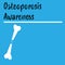 Osteoporosis awareness poster on blue background with copy space for bone disease and arthritis education for aging populations.