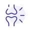 Osteoporosis vector icon, abstract bones joint sign