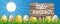 Osterangebot Easter Grass Blue Sky Wood Sign Eggs