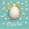 Ostern Easter Egg Golden Bow Turquoise Daisy Cover