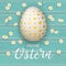 Ostern Easter Egg Hearts Turquoise Daisy Cover