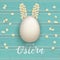 Ostern Easter Egg Turquoise Daisy Hare Ears Cover