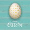 Ostern Premium Easter Egg Hearts Turquoise Planks Cover