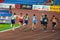 OSTRAVA, CZECH REPUBLIC, SEPTEMBER 8. 2020: Start of professional track and field athletics race. Original wallpaper for summer