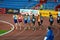 OSTRAVA, CZECH REPUBLIC, SEPTEMBER 8. 2020: Start of professional track and field athletics race. Original wallpaper for summer