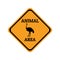 Ostrich bird animal warning traffic sign design vector illustration