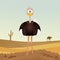 Ostrich in the desert