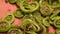 ostrich fiddlehead fern cooking with garlic