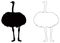 Ostrich or flightless bird silhouette