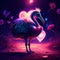 Ostrich hugging heart Fantasy illustration with a beautiful swan with a heart in his hands AI generated animal ai