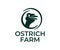 Ostrich, ostrich head in round, logo design. Bird, animal, ostrich poultry yard and farm, vector design