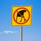 Ostrich road sign problem ignoring concept 3d illustration