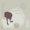 Ostrich silhouette on grunge background. vector