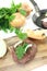 Ostrich steaks with smooth parsley