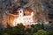 Ostrog cave Monastery night view, Montenegro