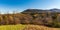 Ostry vrch and Mala Czantoria hills in autumn Slezske Beskydy mountains on czech - polish borderlands