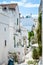 Ostuni white town street view, Brindisi, Apulia Puglia southern Italy.   Europe.