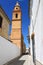 Osuna street, with church tower Andalusia, Spain