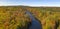 Oswegatche River Adirondak Park Panoramic Aerial View Autumn Season