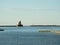 Oswego Pierhead Lighthouse and inner harbor