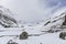 Otal valley, Ordesa y Monte Perdido national park with snow