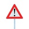 Other Danger Ahead Warning Road Sign Pole isolated