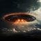 Otherworldly Encounter: UFO Suspended in the Mystical Night Sky