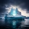 Otherworldly Fantastical Iceberg in Arctic Sea