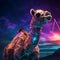 An otherworldly low-poly representation of a Camel, photographed from a diagonal angle by AI generated