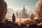 Otherworldly Overlook: A Cinematic 3D Studio Max Render of Alien Structures and Life Forms