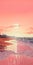 Otherworldly Sunset Beach Illustration With Neo-geo Style
