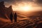 Otherworldly Visions: Futuristic Couple in Ultra-Realistic Desert