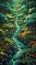 Otherworldly Visions: Isometric Detailed Art Painting of River and Trees AI Generated