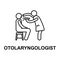 otolaryngologist icon. Element of treatment with name for mobile concept and web apps. Thin line otolaryngologist icon can be used