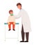 The otolaryngologist looks at the child. Doctor and little patient on medical examination