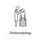 otolaryngology icon. Element of medicine icon with name for mobile concept and web apps. Thin line otolaryngology icon can be used