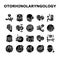 Otorhinolaryngology Treatment Icons Set Vector