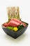 Otoro sashimi Slice in black bowl Japanese style