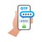 OTP One-time password. 2-Step authentication. Data protection, internet security concept.