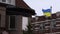 Ottawa, Canada - November 6, 2022: Consular Section of the Embassy of Ukraine with Ukrainian flag.