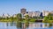 Ottawa River and capitol city skyline along the parkway - late springtime afternoon - early evening approaches.