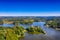 Ottenstein reservoir and ruin Lichtenfels in Waldviertel, Lower Austria