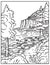 Otter Cliff Along the North Atlantic Seaboard Located in Acadia National Park Maine United States Mono Line or Monoline Line Art