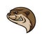 Otter head, isolated vector cartoon animal mascot