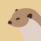 Otter head vector illustration flat style profile