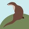 Otter vector illustration style Flat